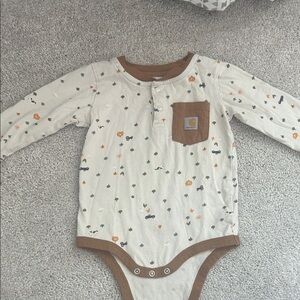 Carhartt Kids Bodysuit in Cream and Brown